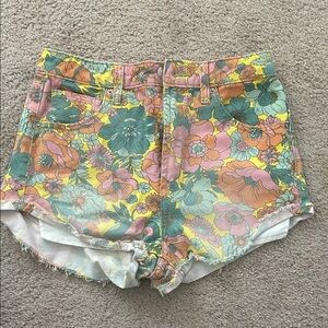 Wild Fable Floral Jean Shorts - Multicolor